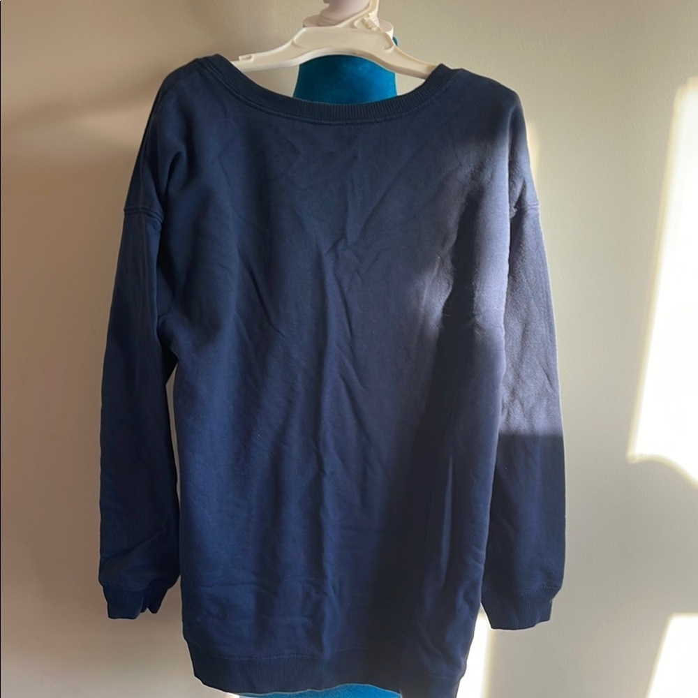 Navy Blue Kids Sweatshirt with Silver Text - Picture 3 of 5